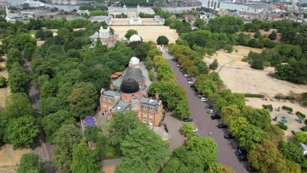 Royal Observatory Greenwich Λονδίνο Ηνωμένο Βασίλειο Εναέρια Drone View Καλοκαίρι — Αρχείο Βίντεο