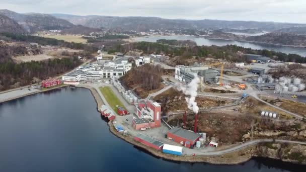 General Electric Massive Industrial Area Lindesnes Norway Production Facilities Medical — Stock Video