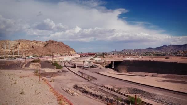 Stijgend Snelweg Tussen Paso Texas Juarez Mexico — Stockvideo