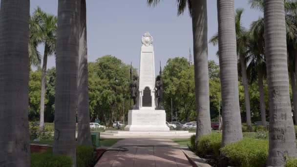 Memoriał Cesarskiej Brygady Kawalerii Teen Murti Haifa Chowk New Delhi — Wideo stockowe