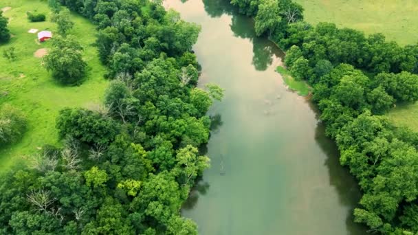 Drone Záběr Krásné Řeky Shenandoah Okolí Úžasný Výhled Přírodu — Stock video