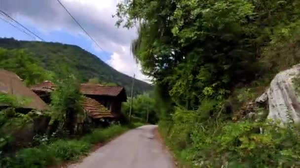 Gamla Världen Bulgariska Bondgårdar Passerar Denna Episka Väg Resa För — Stockvideo