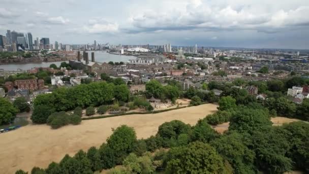 Greenwich Londen Zomer 2022 Luchtfoto — Stockvideo