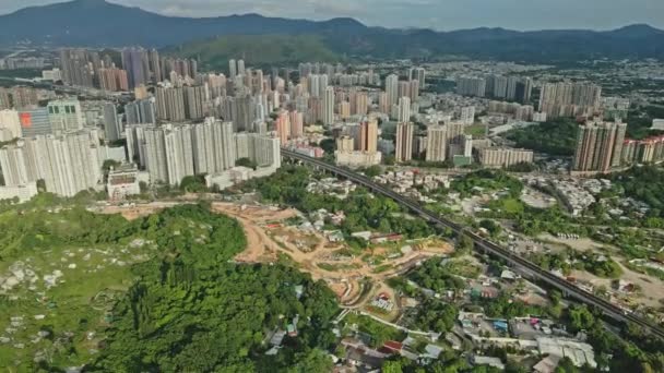 Новая Строительная Площадка Tin Shui Wai Рядом Станцией Метро Tuen — стоковое видео