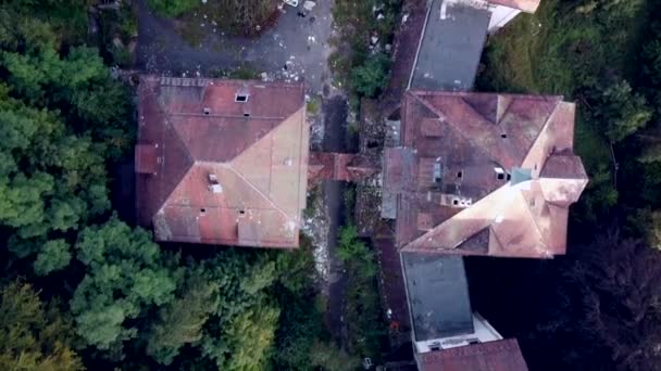 Vista Aérea Clínica Abandonada Alemania Lugar Perdido — Vídeo de stock