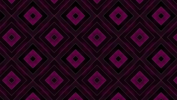Pink Dark Rectangular Tile Ornamental Mosaic Animation Abstract Geometric Background — 图库视频影像