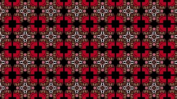 Indigenous Ethnic Tile Pattern Design Backdrop Sliding Seamless Abstract Black — Wideo stockowe