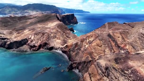 Ponta Sao Lourenco Turistická Oblast Výhledem Moře Ostrově Madeira Portugalsko — Stock video