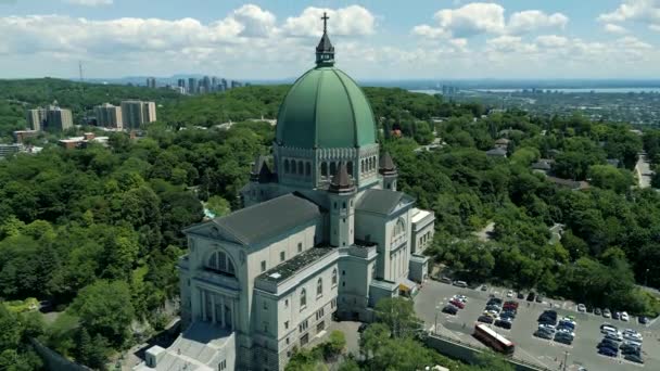 Filmagem Paisagem Urbana Cinematográfica Drone Voando Redor Observatório Saint Joseph — Vídeo de Stock
