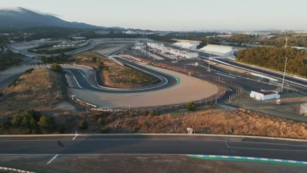 Drone Shot Estoril Circuit Racetrack Portugal — Stock Video