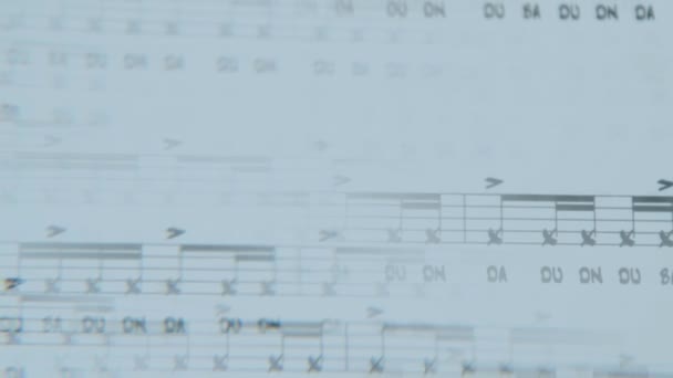 Detalhes Uma Partitura Musical Vista Sem Óculos Por Uma Pessoa — Vídeo de Stock