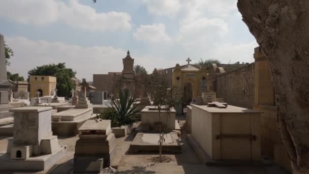 Kopt Temető Szent György Templom Öreg Kairóban Balra — Stock videók