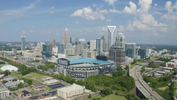 Drone Push Bank America Stadium Carolina Panthers Charlotte Carolina Norte — Vídeo de Stock