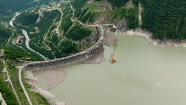 Diga Enguri Diga Arco Cemento Sul Fiume Enguri Jvari Georgia — Video Stock