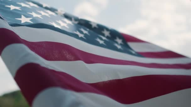 Abd Ulusal Bayrağını Sallayan Abd Anma Günü — Stok video