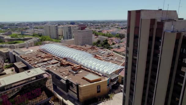 Fransa Nın Güneyinde Montpellier Gökdelen Şehir Manzarası — Stok video