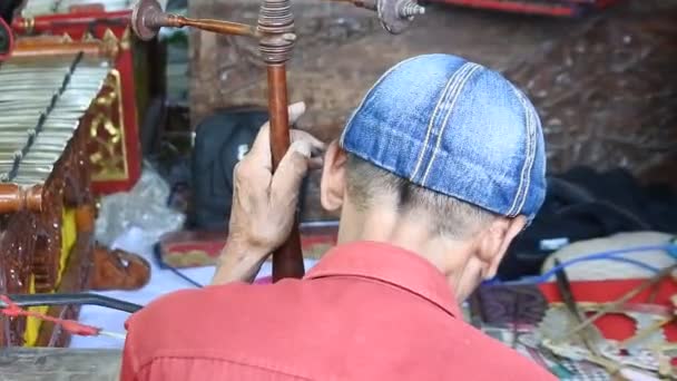 Javanese Gamelan Uppträdde Sedekah Bumi Javanese Thanksgiving Händelse Gedangdowo Byn — Stockvideo