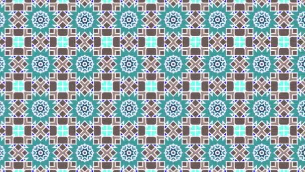 Light Blue Green Colored Loop Video Seamless Pattern Decorative Patchwork — Stock Video
