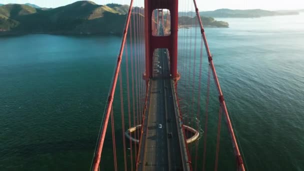 Traffico Rapido Movimento Nel Golden Gate Bridge California Usa Ripresa — Video Stock