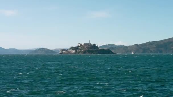 Isla Alcatraz Bahía San Francisco Desde Muelle California Estados Unidos — Vídeo de stock