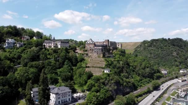 Drone Volador Aéreo Disparó Rastreando Del Valle Del Río Rin — Vídeos de Stock