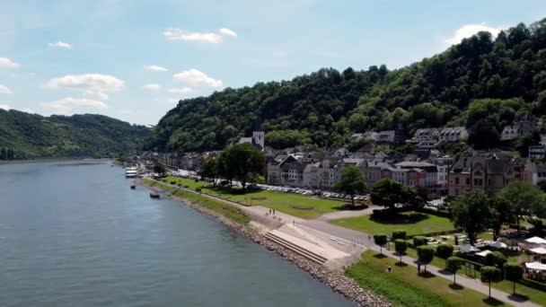 Drohnen Aus Der Luft Fotografierten Das Rheintal Und Die Alte — Stockvideo