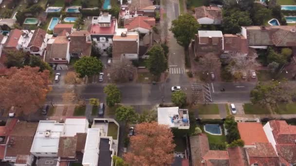 Tráfego Comutando Luxuoso Distrito Estate Buenos Aires Aerial — Vídeo de Stock