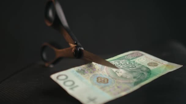 Денежная Инфляция Польский Злотых Падение Стоимости — стоковое видео