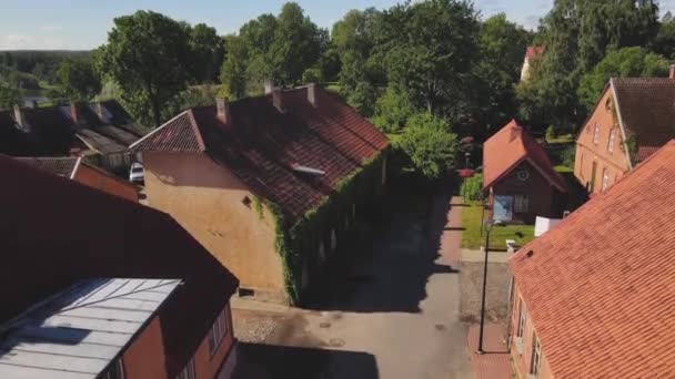 Vilande Estonya Küçük Bir Kasabadır Yukarıdan Eski Bir Kasaba Estonya — Stok video