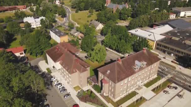 维兰德是爱沙尼亚的一个小镇 老城区从上面 爱沙尼亚的老城 — 图库视频影像