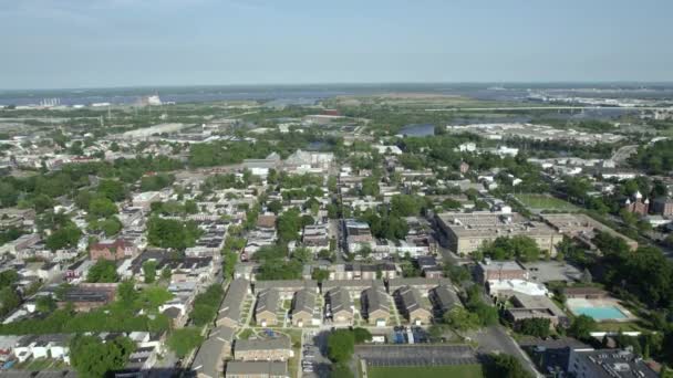 Vista Aérea Sobre Bairro Wilmington Ensolarado Dia Verão Delaware Eua — Vídeo de Stock