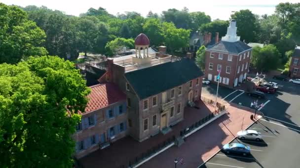 Eski Adliye Binası Şehir Merkezindeki Tarihi Bölge Turist Eğlencesi Hava — Stok video