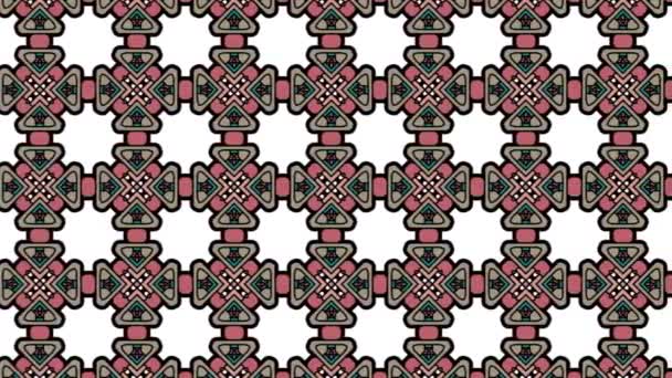 Ένα Πολύχρωμο Γεωμετρικό Μοτίβο Χωρίς Ραφή Πλακιδίων Στη Διαφάνεια Κοπριά — Αρχείο Βίντεο