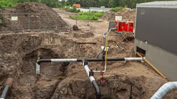 Plan Timelapse Pipeline Eau Été Installé Dans Godown Ensuite Été — Video