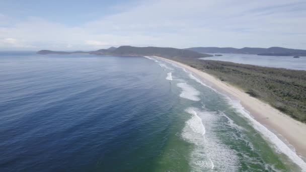Siedem Mile Beach Lakes Way Forster Nowa Południowa Walia Australia — Wideo stockowe