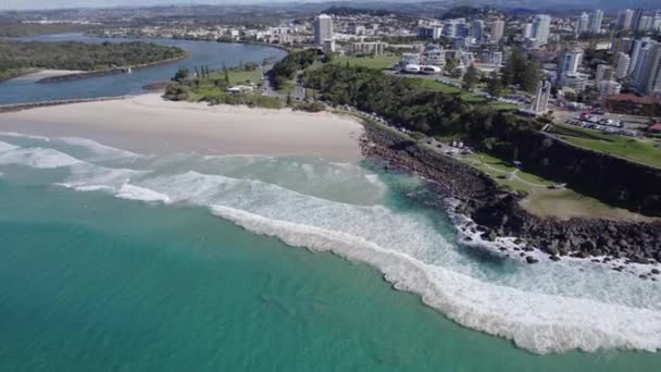 Duranbah Beach Avec Une Vue Point Danger Park Dans Tweed — Video
