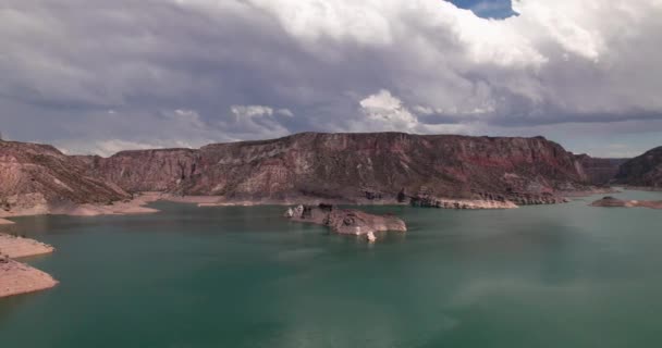 Τοπίο Του Φράγματος Valle Grande Στη Μεντόζα Αργεντινή — Αρχείο Βίντεο