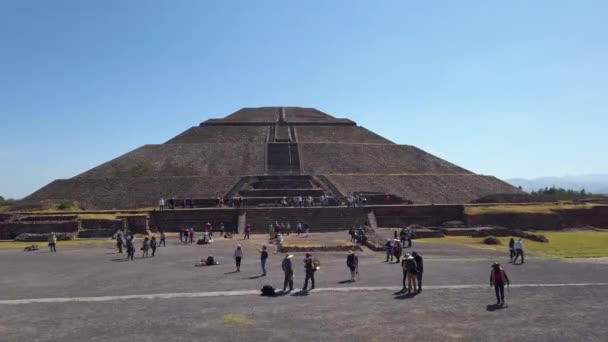 Shot Large Ancient Stone Structure Architectically Important Mesoamerican Pyramids Teotihuacan — Αρχείο Βίντεο