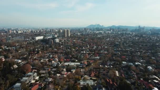Panoramaudsigt Byen Forstad Fra Cerro Calan Udsigtspunkt Las Condes Santiago – Stock-video