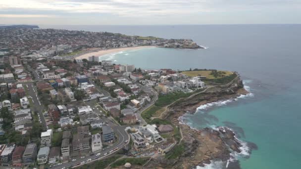 Vista Aérea Sydney Coastline Com Malabar Tamarama Bondi Beach Horizonte — Vídeo de Stock