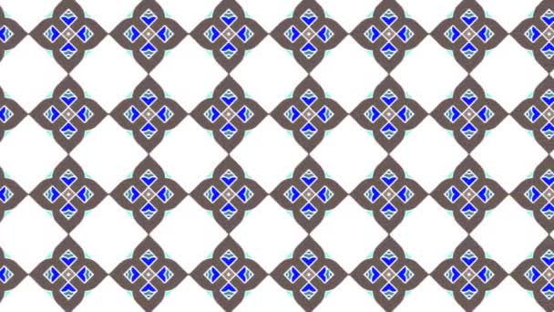 Beautiful Seamless Geometric Ornament Pattern White Background Sliding Abstract — ストック動画