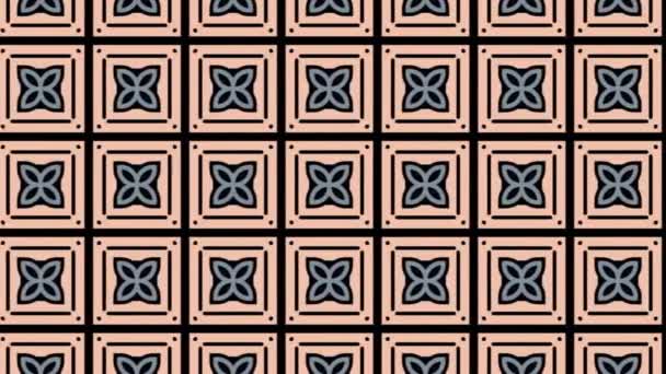 Geometric Seamless Tile Pattern Slide Animation Scrolling Right Brown Abstract — Stock Video