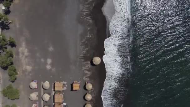 Olhando Para Areias Negras Perissa Santorini Tiro Dji — Vídeo de Stock