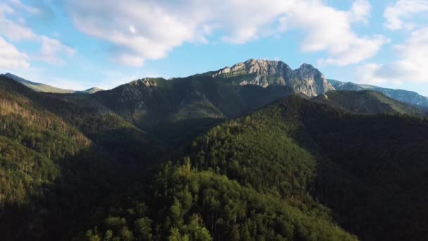 Smukke Sommer Landskab Grønne Bakker Tatra Mountains Aerial Shot Polen – Stock-video