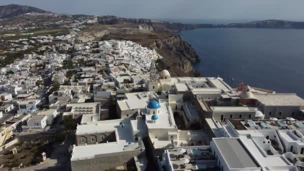 Thira Santorini Dal Cielo Girato Dji — Video Stock