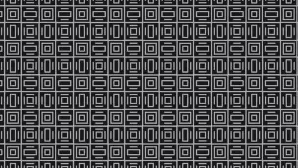 Black Grey Puzzles Pieces Arranged Square Panning Seamless Overlapping Square — Stock Video