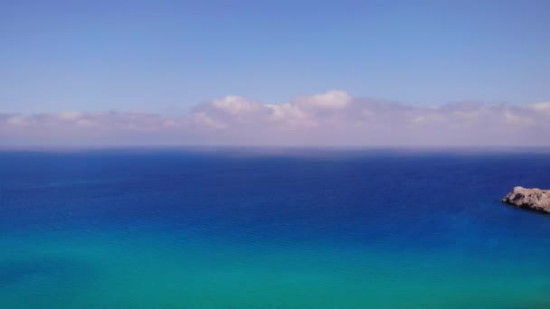 Paysage Mer Serein Sur Plage Île Rhodes Grèce Tir Large — Video