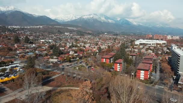 Neighborhood Las Condes Sight Mallplaza Los Dominicos Majestic Background Andes — стокове відео