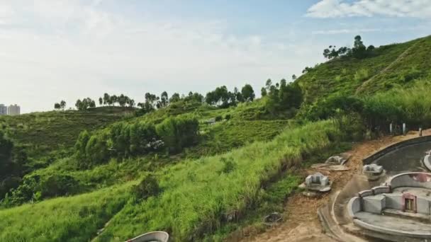 Buscado Después Del Entierro Ladera Verde Montaña Tin Shui Wai — Vídeos de Stock