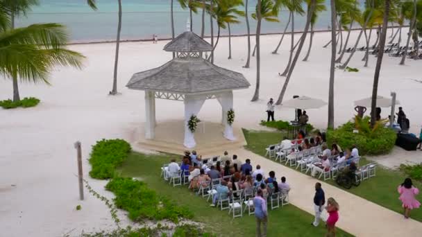 Tropical Resort Destination Wedding Caribbean Upscale Wealthy Expensive Venue Sandy — Stock Video